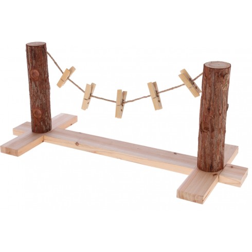 Set of 2 Tree Logs with Hanging Food Rope – Interactive Accessory for Rabbit and Rodents