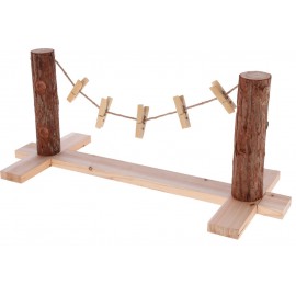 Set of 2 Tree Logs with Hanging Food Rope – Interactive Accessory for Rabbit and Rodents