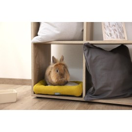 Small Animal Bed – White and Yellow (36x32x7 cm)
