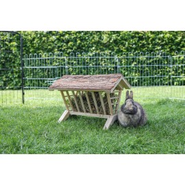 Nature Wooden Hay Rack for Rabbits and Rodents – 45x32x33 cm