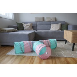Triangular Tunnel turquesa/rosa/gris