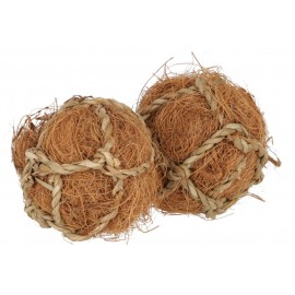 Boules en Fibre de Coco pour Lapins et Rongeurs – 6 cm de diamètre (Paquet de 2)