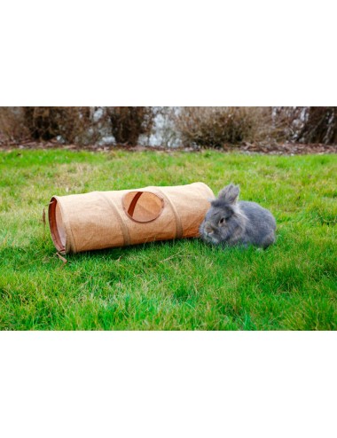 Linen Tunnel for Rabbits and Rodents with 3 Entrances